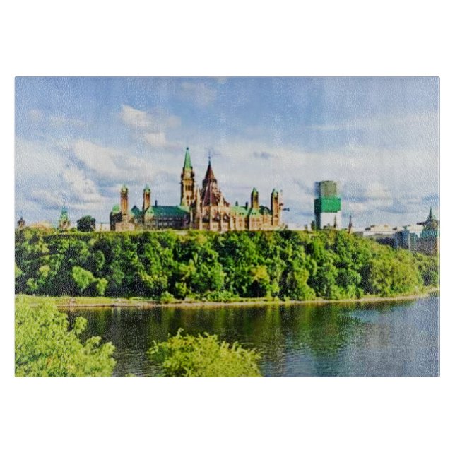 Architecture of Parliament Hill Ottawa. Buy Now Cutting Board (Front)