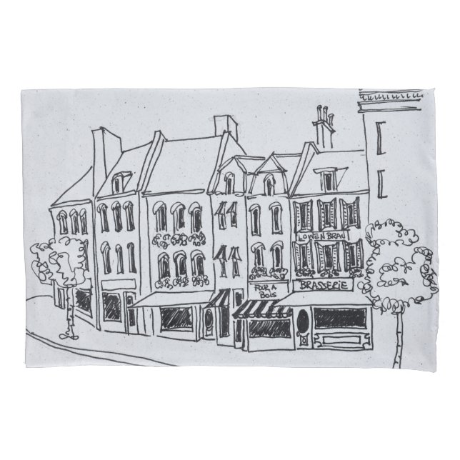 Architecture of Saint-Omer, France Pillowcase (Front-Left)