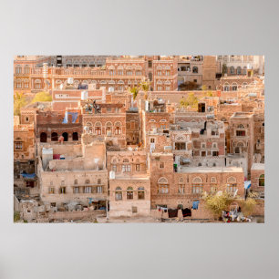 Architecture of the Old Town of Sana'a, Yemen. UNE Poster