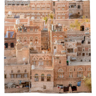 Architecture of the Old Town of Sana'a, Yemen. UNE Shower Curtain