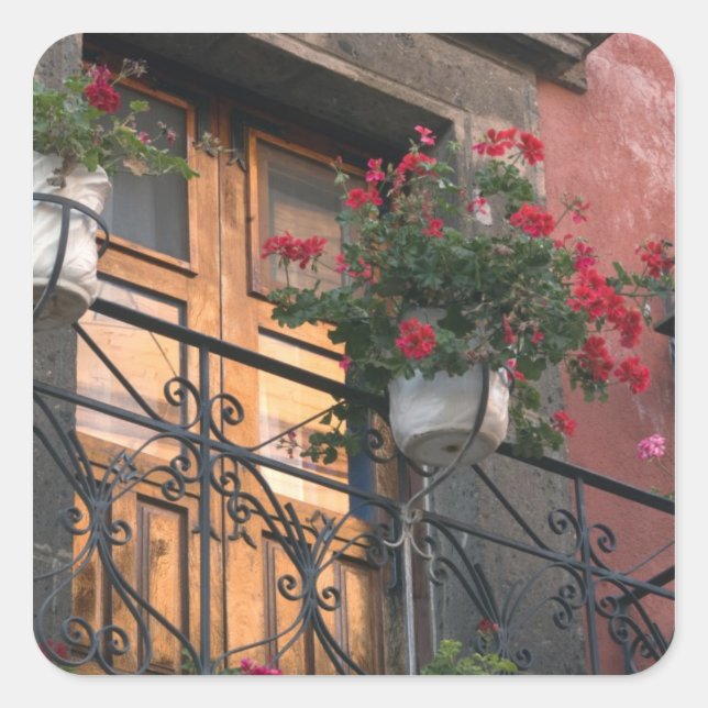 Architecture on the streets of San Miguel de Square Sticker (Front)