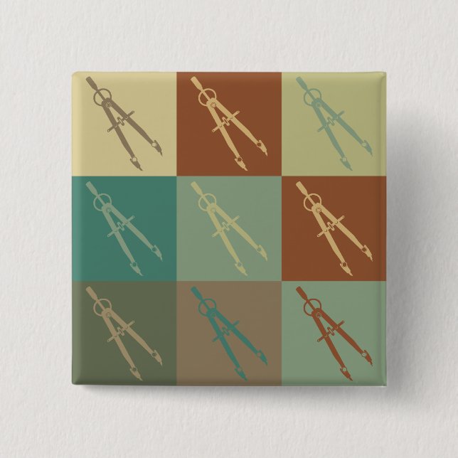 Architecture Pop Art 15 Cm Square Badge (Front)