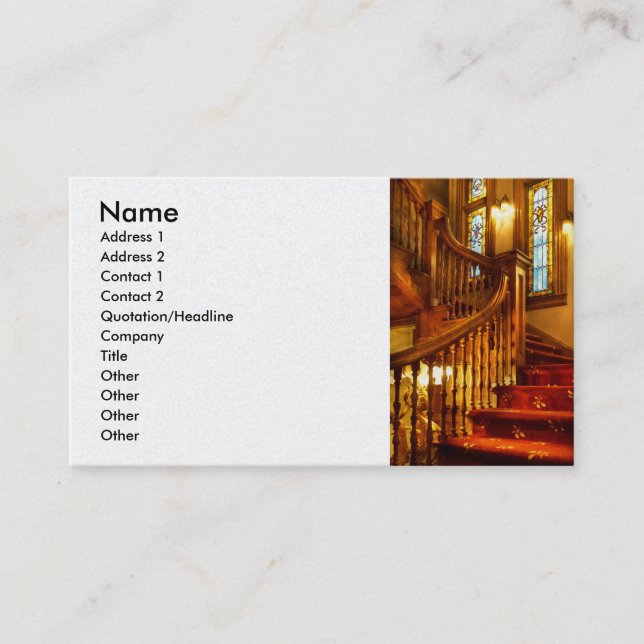 Architecture - Stairs - Let's take a peek upstairs Business Card (Front)