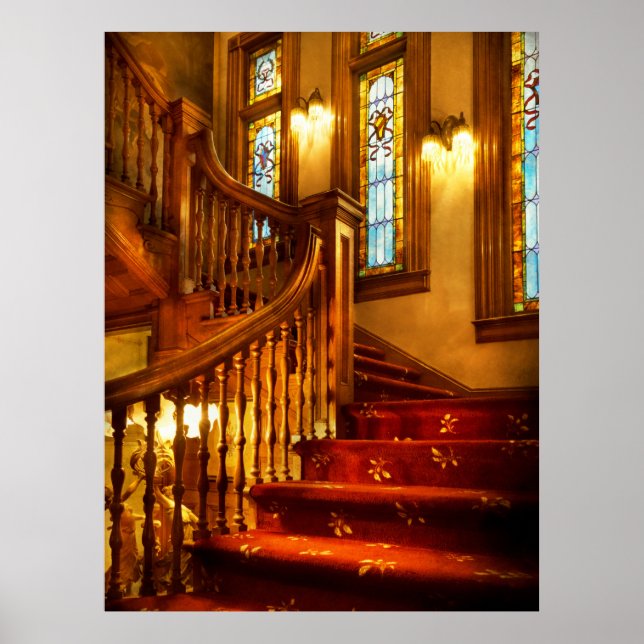 Architecture - Stairs - Let's take a peek upstairs Poster (Front)