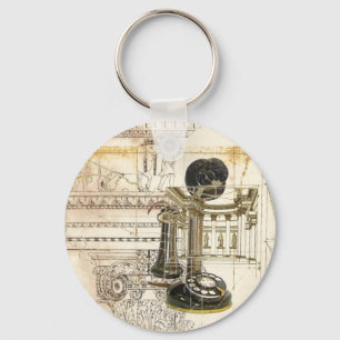 architecture  steampunk antique vintage telephone key ring