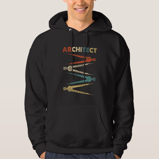 Architecture Student Construction Retro Architect Hoodie (Front)