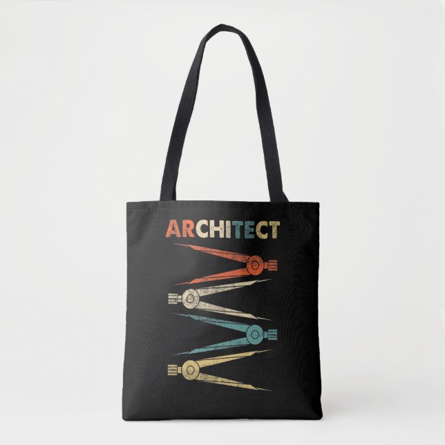 Architecture Student Construction Retro Architect Tote Bag (Front)