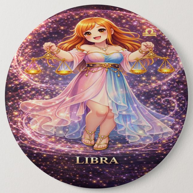 Archive Galaxy: Libra Neon Harmony 6 Cm Round Badge (Front)