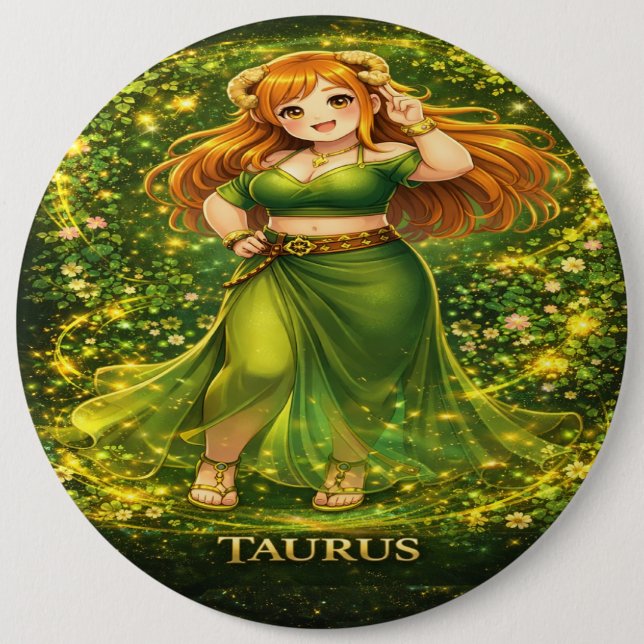 Archive Galaxy: Taurus Gilded Rose 6 Cm Round Badge (Front)