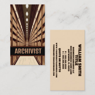 Archive Librarian Archivist Business Card