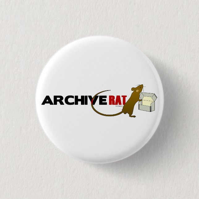 Archive Rat (Version 2) 3 Cm Round Badge (Front)