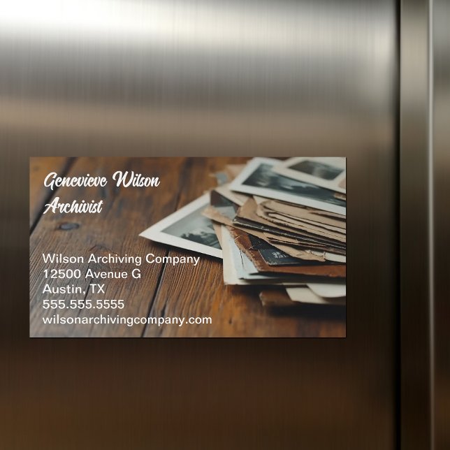 Archivist Company Vintage Photographs Archival Magnetic Business Card (Creator Uploaded)