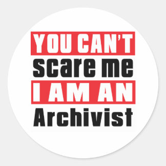 Archivist scare designs classic round sticker