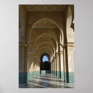 Archway Gallery at Hassan II Mosque, Casablanca Poster