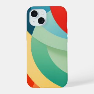 Arcing shapes in bright colours iPhone 15 case