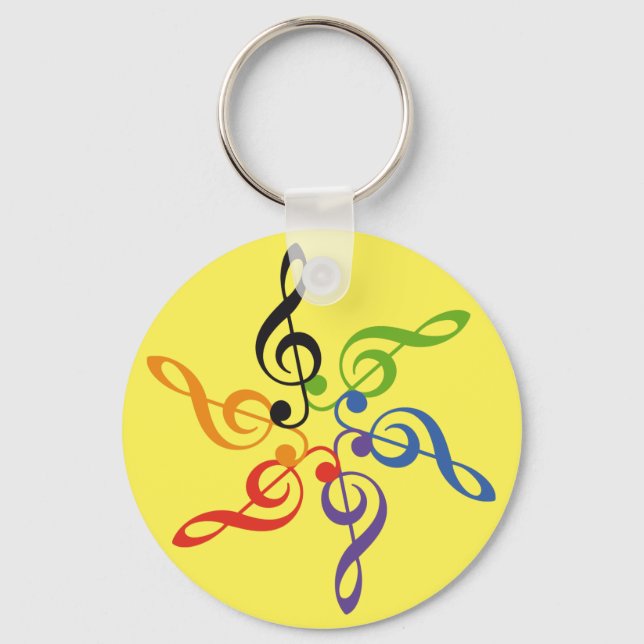 Arcoiris música clave sol key ring (Front)