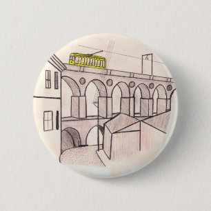 Arcos da Lapa,Santa Teresa, Rio de Janeiro 6 Cm Round Badge