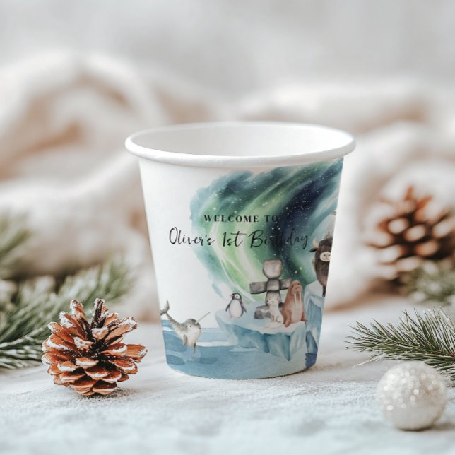 Arctic Adventure Birthday Party Paper Cups (Creator Uploaded)