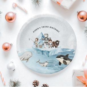 Arctic Adventure Birthday Party Paper Plate