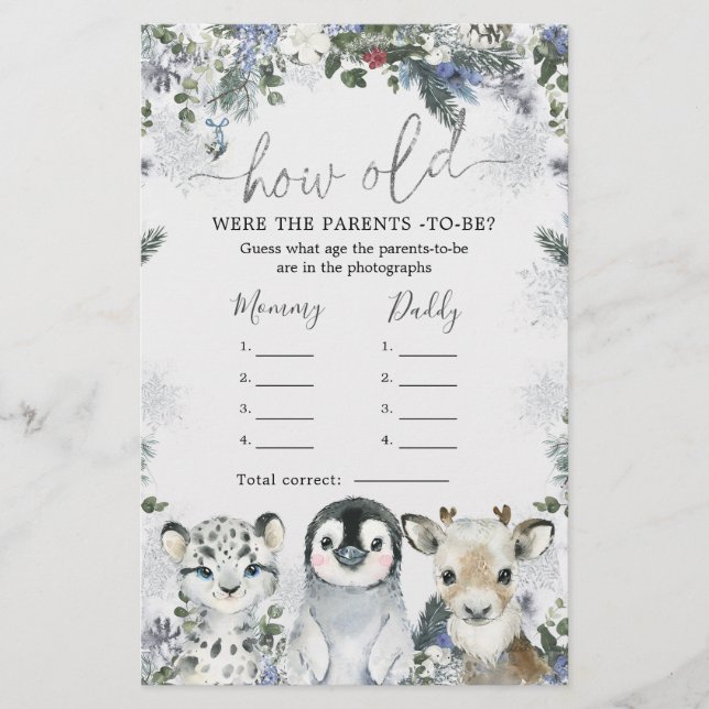 Arctic Animal Winter Onederland How Old Parents (Front)