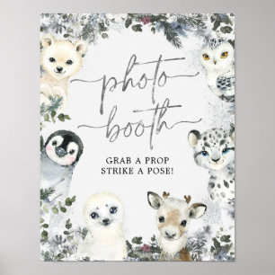 Arctic Animal Winter Onederland Photo Booth Sign