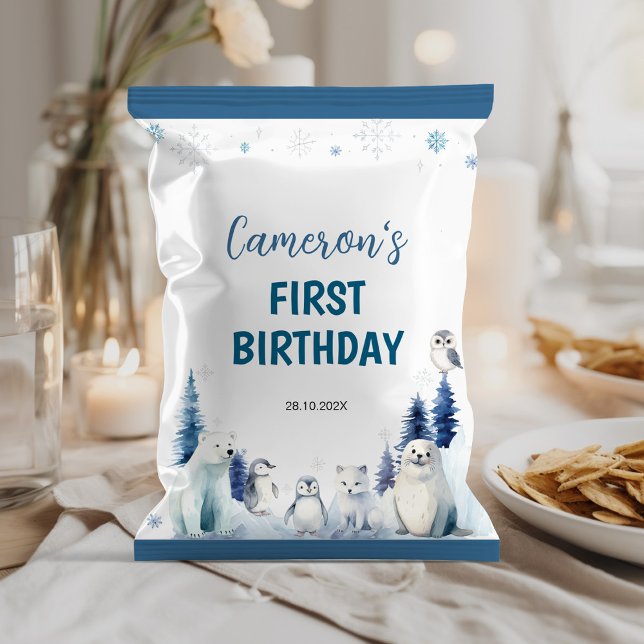 Arctic Animals 1st Birthday Chip Bag Wrapper (Creator Uploaded)