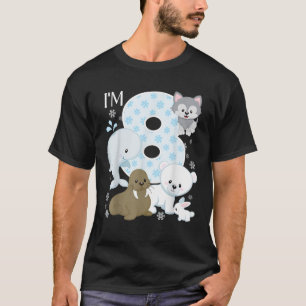 Arctic Animals 8th Birthday Polar Bear Walrus Fox T-Shirt