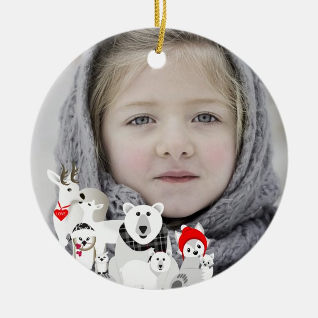 Arctic Animals  Ceramic Ornament (Front)