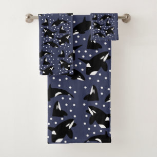 Arctic Animals Collection- Orcas Bath Towel Set