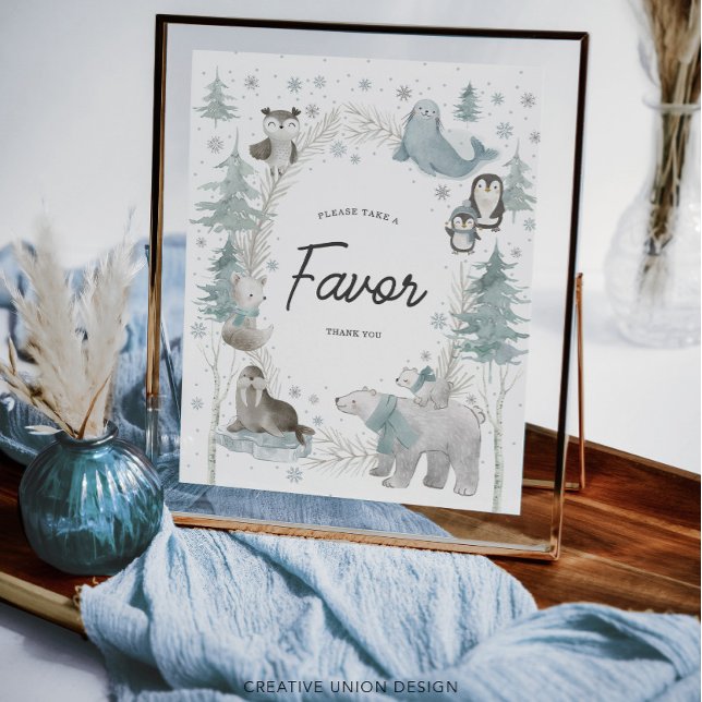 Arctic Animals Winter Baby Shower Favour Sign (Creator Uploaded)