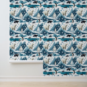 Arctic Animals Winter Wonderland Peel and Stick Wallpaper