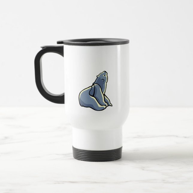 Arctic Art Bear Travel Mug Polar Bear Cup (Left)