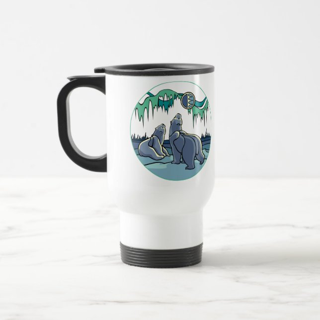 Arctic Art Bear Travel Mug Polar Bear Cup (Left)