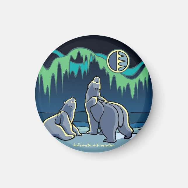 Arctic Art Fridge Magnet Polar Bear Art Gifts (Front)