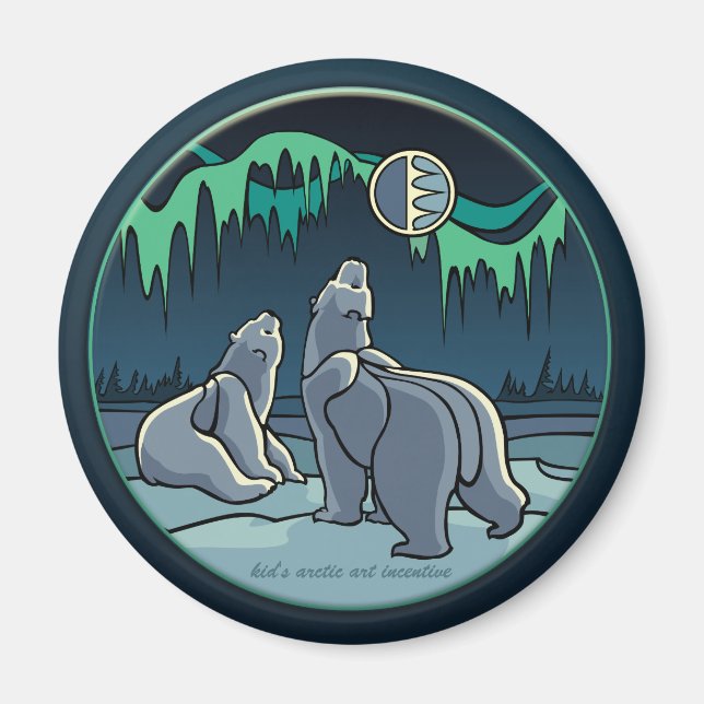 Arctic Art Fridge Magnet Polar Bear Art Gifts (Front)