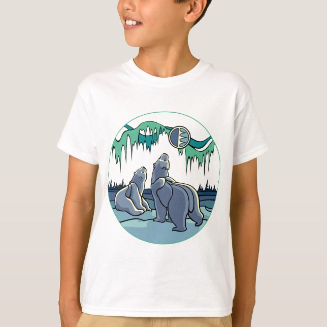 Arctic Art Kid's T-shirt Polar Bear Kid's Shirts (Front)