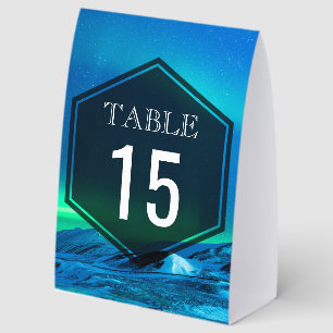 Arctic Aurora Northern Lights Wedding Table Number