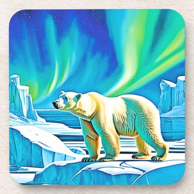 Arctic Bear Northern Lights Coaster (Front)