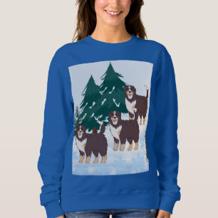 Arctic Beauties Brown Huskies in Snow Winter Woofs Sweatshirt