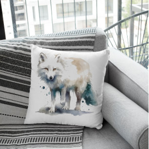 Arctic Beauty: Winter Fox Cushion
