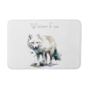 Arctic Beauty: Winter Fox custom Bath Mat