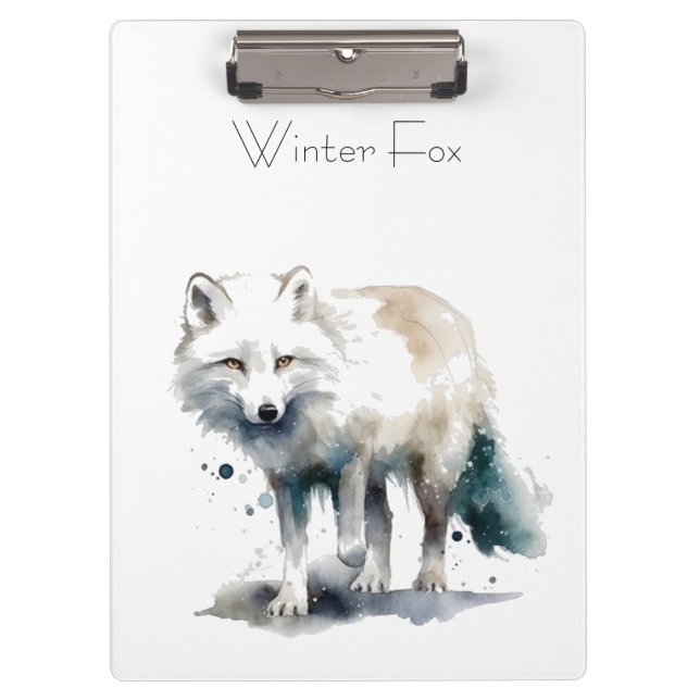 Arctic Beauty: Winter Fox custom Clipboard (Front)