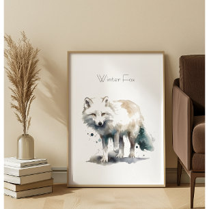 Arctic Beauty: Winter Fox custom Poster