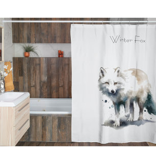 Arctic Beauty: Winter Fox custom Shower Curtain