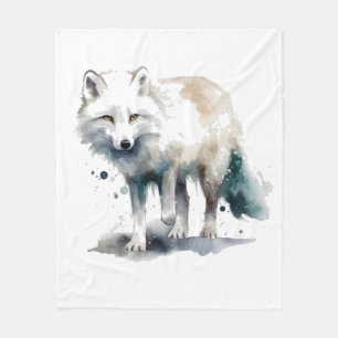 Arctic Beauty: Winter Fox Fleece Blanket