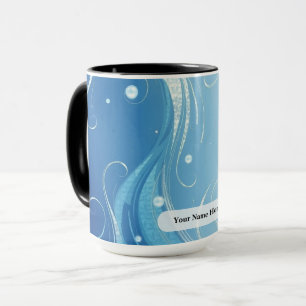 Arctic Blue Foil Pearl Wisp Mug