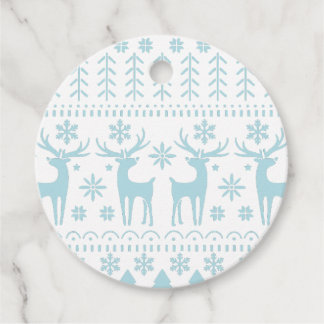 Arctic Blue Folk Art Winter Theme Favour Tags