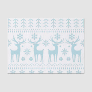 Arctic Blue Folk Art Winter Theme Tissue Paper