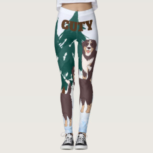 Arctic Brown Alaskan Siberian Husky Dogs Women Leggings