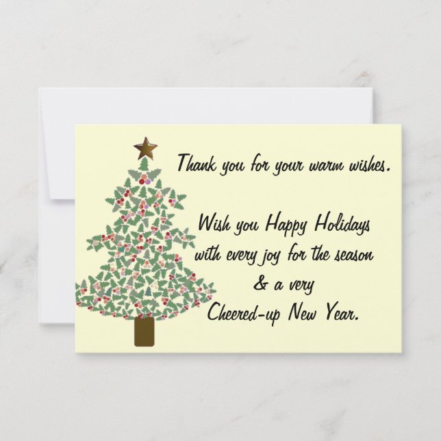 Arctic Christmas Tree Thank You Card (Front)